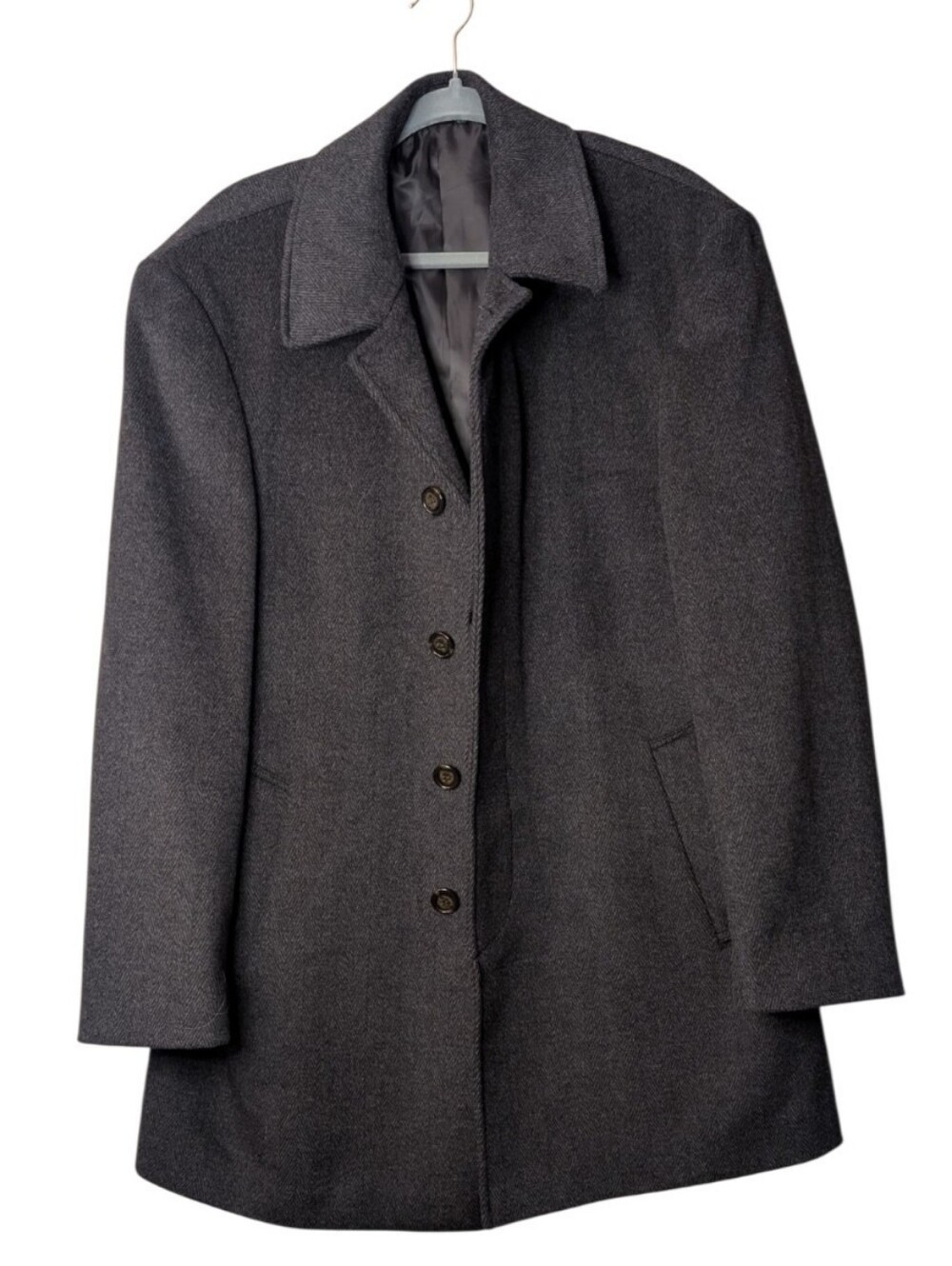 Lauren Ralph Lauren Men's Wool Blend Overcoat Charcoal Gray Car Coat Size 42R